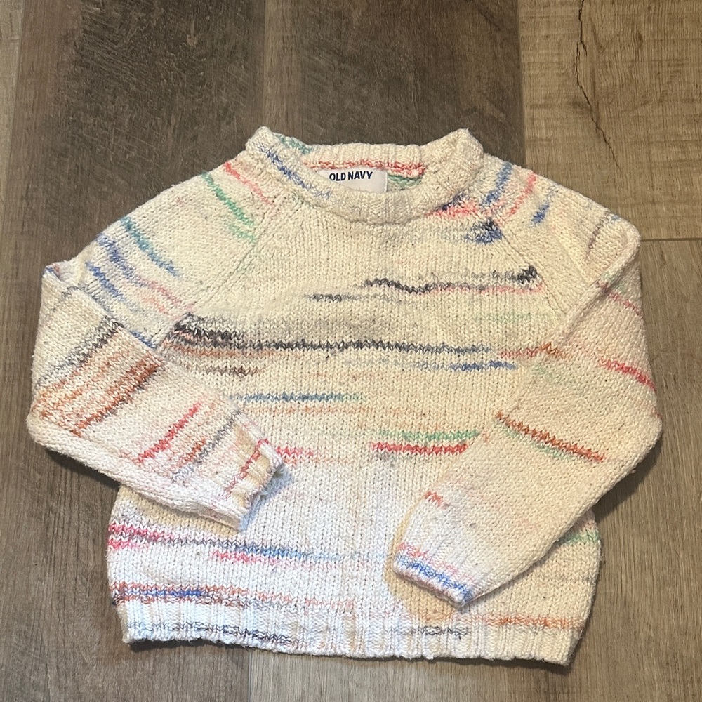 Old Navy Cream Multicolor Toddler Sweater